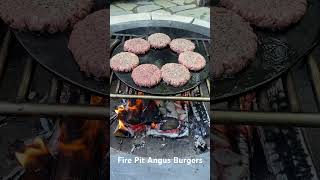 Fire Pit Cooking Angus Burgers firepit [upl. by Adnohsed]