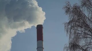 Industrial Chimney Smoke Stock Video [upl. by Dall]