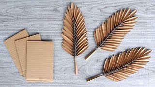 CARDBOARD REALISTIC LEAVES  DIY Home Decor Ideas  Paper Leaves  Arts amp Crafts [upl. by Nueovas736]