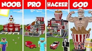 Minecraft TNT KFC HOUSE BUILD CHALLENGE  NOOB vs PRO vs HACKER vs GOD  Animation [upl. by Aidam]