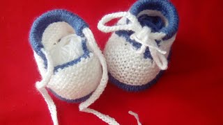 Tuto tricot  chaussons bébé au tricot [upl. by Keavy]