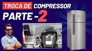 Como trocar compressor motor de geladeira  parte 2 [upl. by Norred]