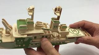 DIY Miniature Destroyer2  Woodcraft Construction Kit [upl. by Ecnerual256]