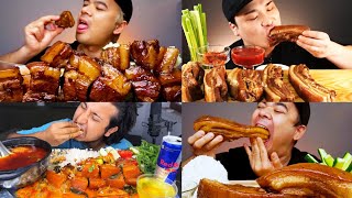 SPICY EATING BRAISED PORK BELLY BOILED PORK BOSSAM ASMR MUKBANG EATING SHOW [upl. by Alikat]