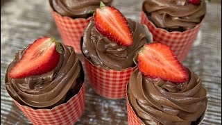 Chocolate cupcake recipe Easy chocolate cupcake recipe with strawberry filling Simply amp delicious [upl. by Neirod694]