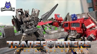 Transformers Rise of The Beast  Optimus Prime vs Scourge Stop Motion Film Part 2 [upl. by Brade]