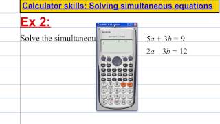 CASIO FX 991ES PLUS  Calculator skills  solving simultaneous equations [upl. by Burgener]