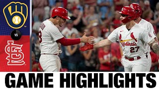 Brewers vs Cardinals Game Highlights 81921  MLB Highlights [upl. by Alletneuq]