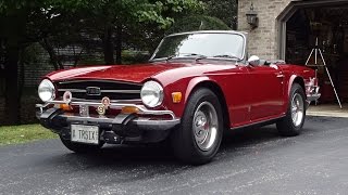 1974 Triumph TR6 TR6 Convertible in Carmine Red amp Engine Sound on My Car Story with Lou Costabile [upl. by Orran]