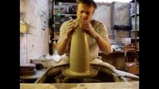 Ingleton Pottery 40 second speed pot vase throw pottery throwing demo [upl. by Aicatan]