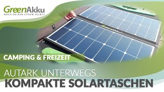 GreenAkku Solartaschen  kompakt portabel und flexibel einsetzbar [upl. by Anetsirk683]