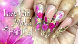 Encapsulated Flowers Hard Gel Nail  Mothers Day Nails  Hard Gel Nails [upl. by Kenaz]