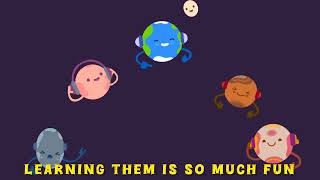 Sing along with the PlanetS Educational song for children Solar system fun Nursery RhymeS [upl. by Htyderem324]