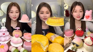 ENG Mukbang Dessert amp Cake🍰💛🍓  Chinese Eating Show  asmr mukbang chinesefood cake dessert [upl. by Satsoc]