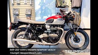 2024 Triumph Bonneville T100 Carnival RedFusion White [upl. by Ginnifer]