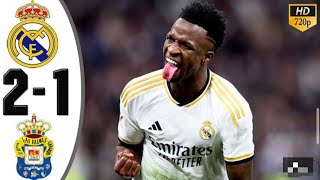 Real Madrid vs Las Palmas 21 Highlights ampAll Goals 2024Vinicius Goal [upl. by Vedetta]