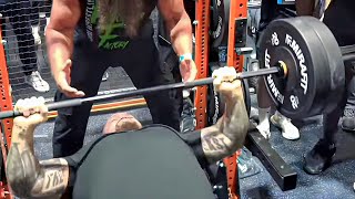 Retired Eddie Hall Tries The NFL Bench Record [upl. by Adlee]