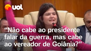 Lula e Israel Vereadora de Goiânia rebate colega e questiona Cabe ao vereador falar da guerra [upl. by Anorahs]