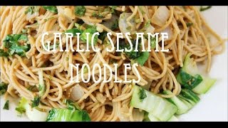 Garlic Sesame Noodles  LactoOvo Vegetarian Recipe  Whole Wheat Noodles [upl. by Ayoral]