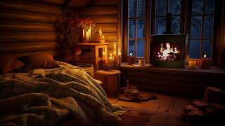 Relaxing Music For Sleep  Quickly Forget Worries and Sleep Tight With Heavy Snow and Fire [upl. by Breena232]