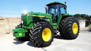 John Deere 4955 with WIDE tires working in the Silage Stack [upl. by Drarej]