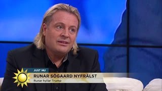 Här hyllar Runar Sögaard president Trump  Nyhetsmorgon TV4 [upl. by Ennirok]