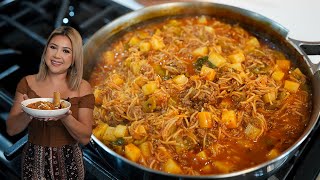 SOPA DE FIDEO With GROUND BEEF amp POTATOES a very affordable meal under 30 minutes [upl. by Dav]