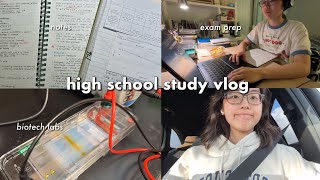 Productive High School Study Vlog 👩🏻‍💻  exam season bio physics calc studies student life [upl. by Adidnac]