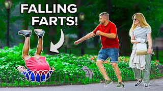 FUNNY Fart Prank in NYC FALLING Farts [upl. by Zumwalt]