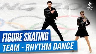 Figure Skating Team Event  Ice Dance Rhythm Dance  Full Replay  Beijing2022 [upl. by Ardnuasac154]