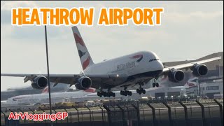 4K London Heathrow Airport Plane Spotting Arrival RWY 27R AirVloggingGP [upl. by Semela]