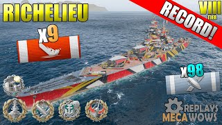 AWESOME Richelieu 9 KILLS ON Two Brothers Map  World of Warships [upl. by Acireit]