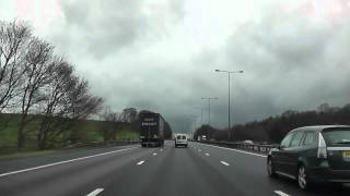 Driving On The M6 Motorway From J15 StokeonTrent To Keele Services Newcastle Under Lyme England [upl. by Noizneb]