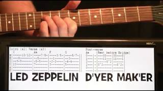 Led Zeppelin Dyer Maker Guitar Tab amp Chords Lesson [upl. by Barina561]