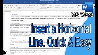 Insert a horizontal line in Word quick and easy with these shortcuts [upl. by Maise240]