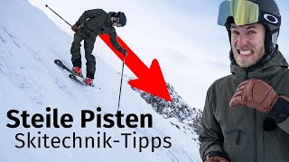 Skifahren lernen Steile Pisten fahren  SkiTechnik amp Tipps [upl. by Donaldson]