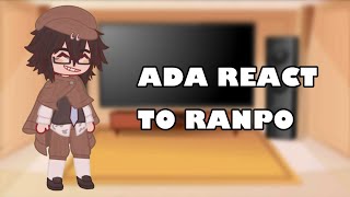 ADA React to Ranpo Edogawa  Part 2  BSD  NO SHIPS  JuicyFruuit [upl. by Neleh227]