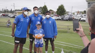 Kangaroos support Healing for Hillcrest with school clinics in Tasmania March 4 2022 [upl. by Chamkis]