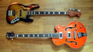 Fender Jazz Bass 1975 vs Gretsch Electromatic Bass The Blues Brothers  Whos making love [upl. by Akived]