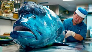 Explore Japanese cuisine How the chef prepares a Humphead wrasse worth over 10000 [upl. by Annelg]