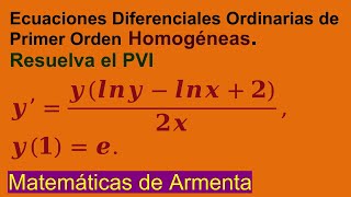 Ecuaciones Diferenciales Homogeneas Clase 16 [upl. by Joshua550]