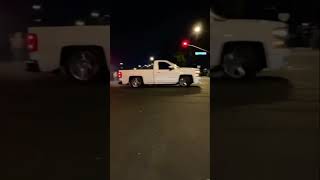 Chevy truck doing donuts at sideshow in Orange County sideshow takeovers [upl. by Eiznik478]