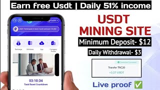 New Usdt Mining Site  usdt earning site  trx usdt mining app  Cloud Mining  usdt investment site [upl. by Pheni]