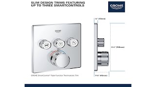 Grohtherm smartcontrol installation  Grohe 29165LS0 Grohtherm Smart Triple Function Thermostatic [upl. by Mariel211]