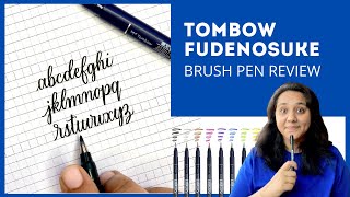 Tombow Fudenosuke Brush Pens Review for Brush Calligraphy Beginners [upl. by Einrae]