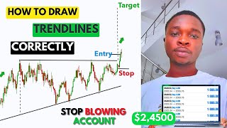 how to draw trendline correctly and stop blowing accounts trendlinestrategy foretxrading online [upl. by Aicak]