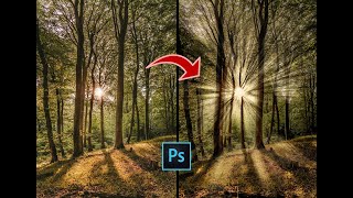 RADIAL BLUR UNTUK MEMBUAT SINAR CAHAYA DI PHOTOSHOP [upl. by Noell469]