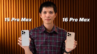 Trên tay iPhone 16 Pro Max màu Titan sa mạc so nhanh với iPhone 15 Pro Max [upl. by Neerual295]