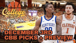 College Basketball Picks  Tuesday December 3rd  The College Experience Basketball [upl. by Zelde]