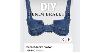 How to make denim Bralette out of thrifted jeans [upl. by Ttennaej]